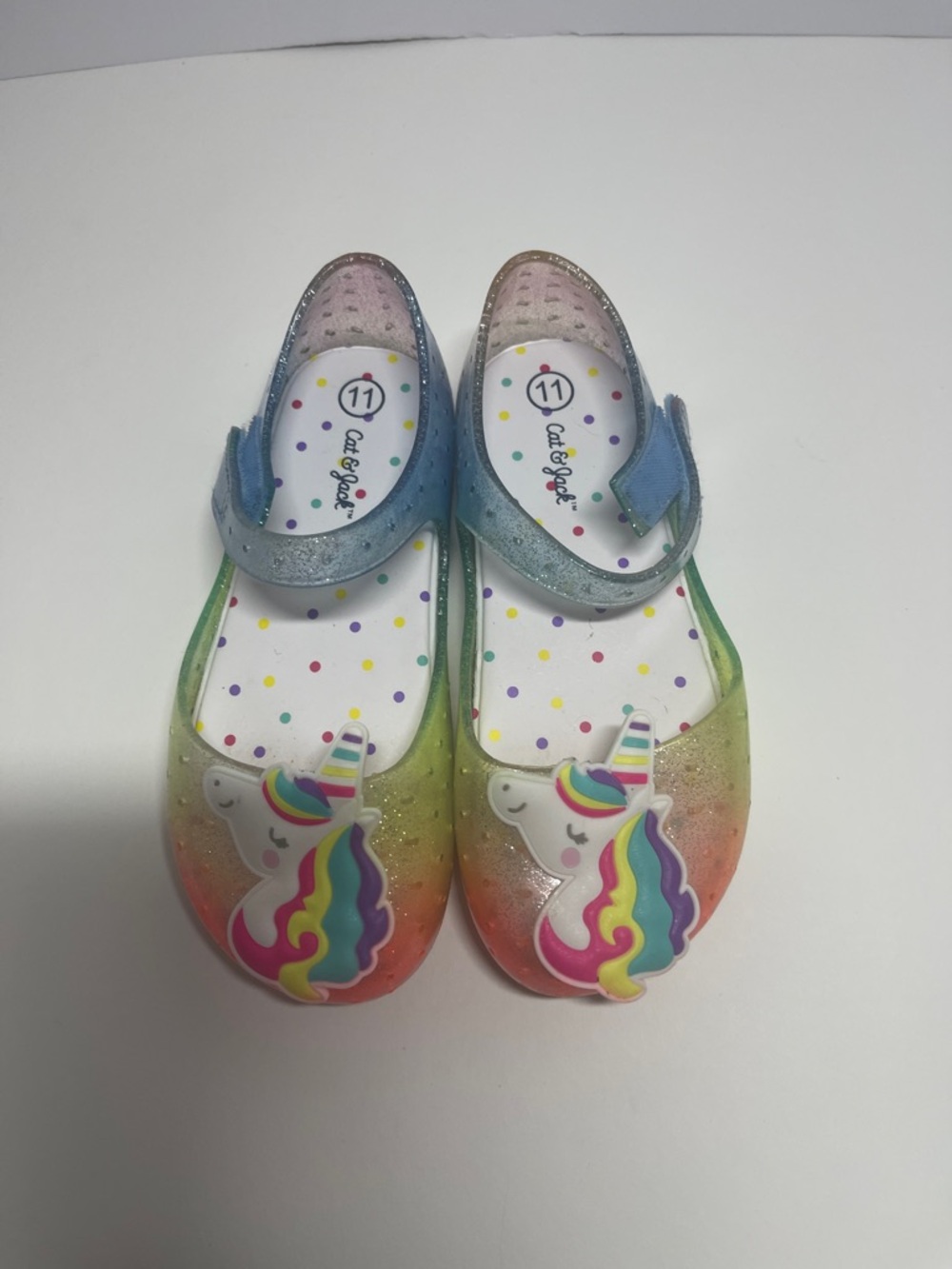 Cat & Jack Rainbow Unicorn Jelly Sandals - Multicolor